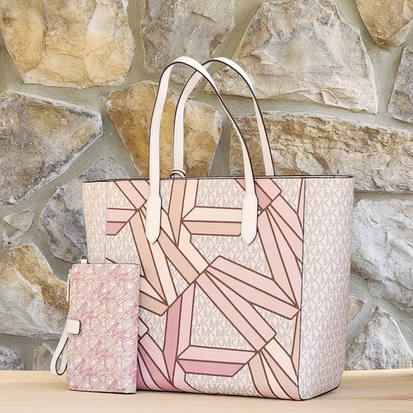 Michael Kors Sinclair Logo LG Shoulder Tote Bag SET - Picture 3 of 12